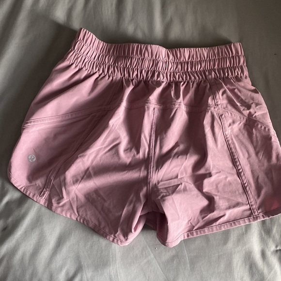 light purple lulu lemon tracker mid rise short 4”. worn 1 time. - Picture 2 of 2
